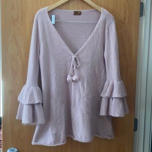 Dusty pink bell sleeve tunic